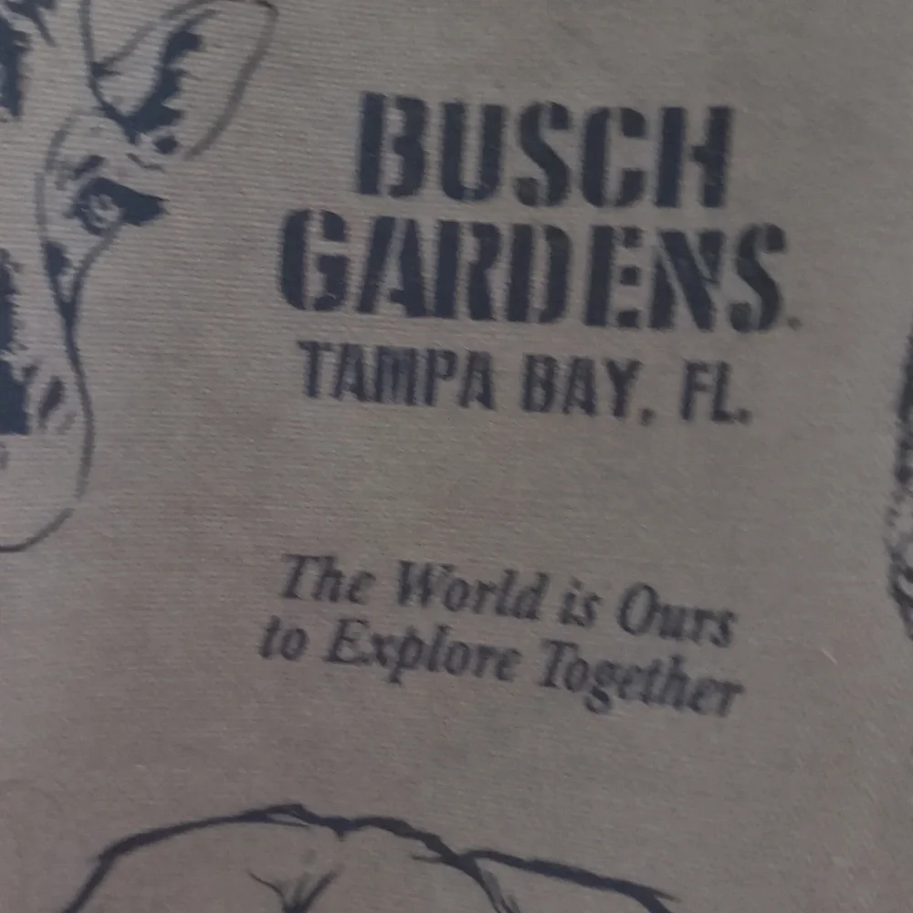 Busch Gardens Canvas Tote Bag with Animal Prints New With Tags - Picture 8 of 16